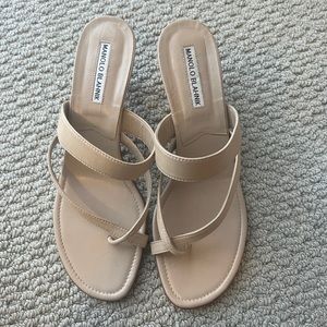 Manolo Blahnik nude heels